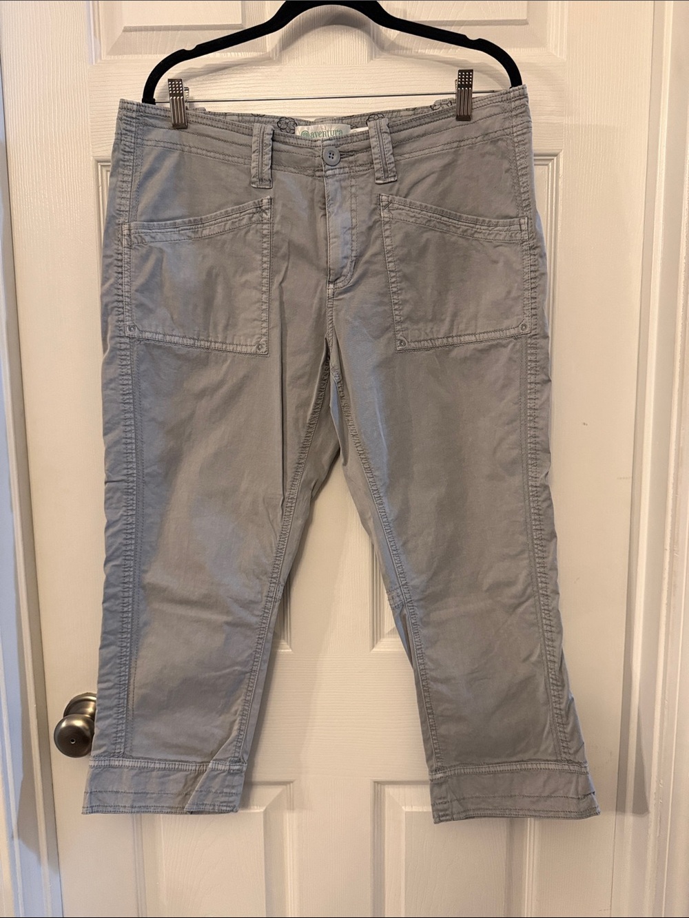 Aventura Light Gray Cropped Utility Jeans